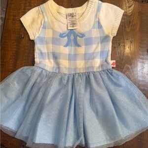 Wizard of Oz Dorothy Blue and White Checkered Dress with Tulle Skirt